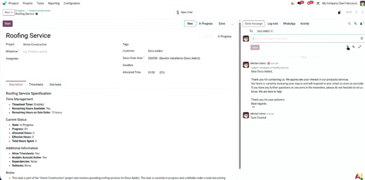 Connexion de projet à Documents sur Odoo 19
