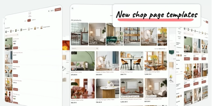 Nouveau templates page boutique Odoo 19