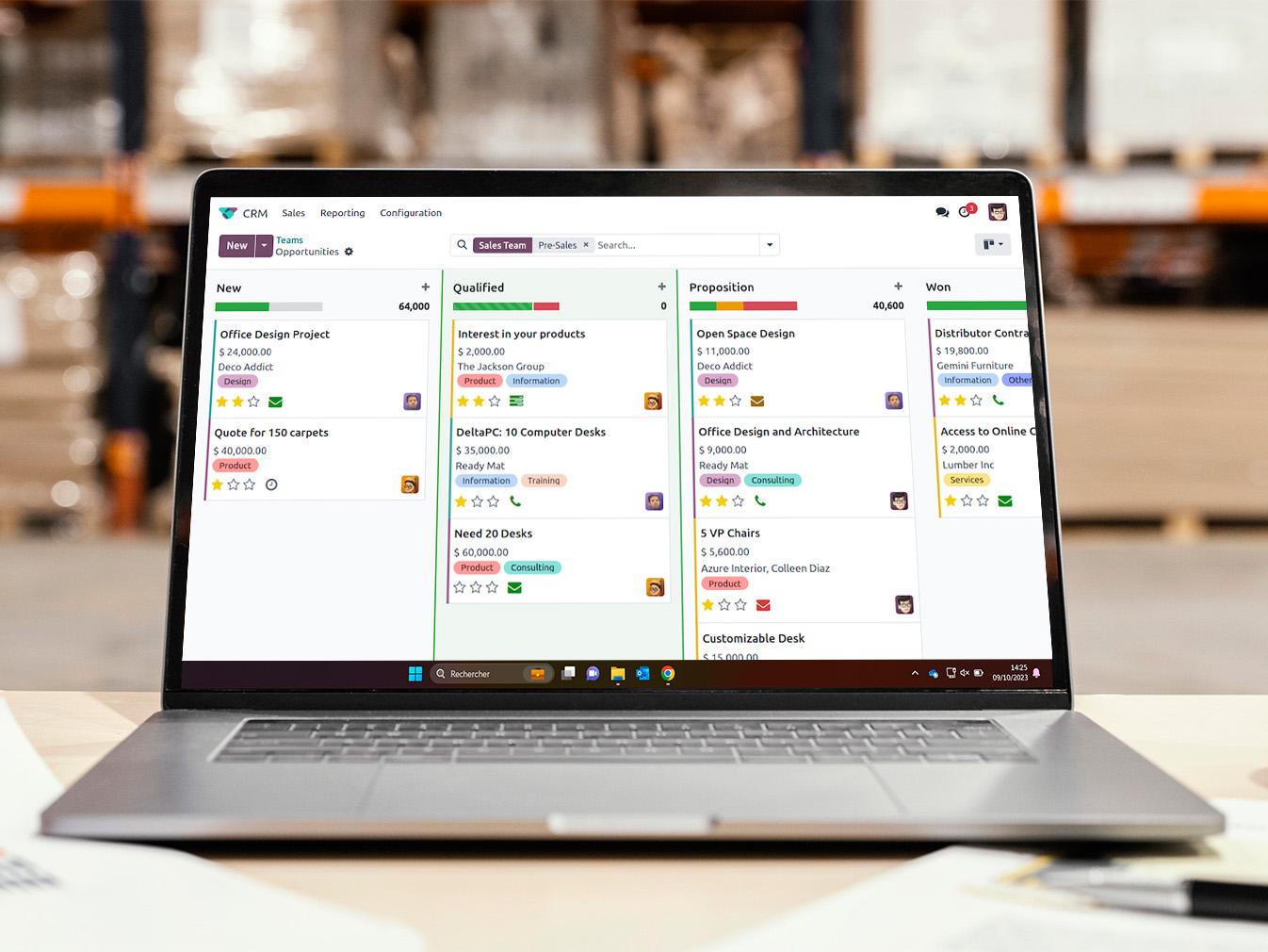 ecran erp odoo